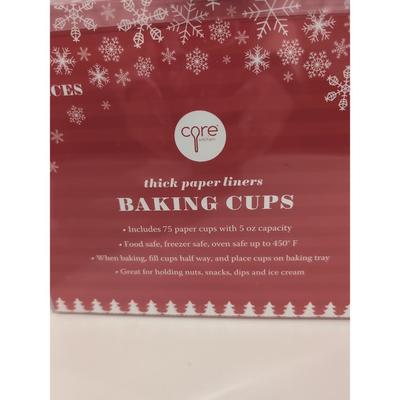 NEW Core Kitchen 75 Piece Box of Thick Holiday Cheer Baking Cups - Picture 9 of 10